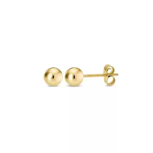 14K Gold Filled Earrings Round Ball Gold Studs Earrings for Women Gold Earrings | 5mm