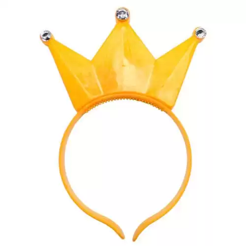 The Electric Mammoth 1 PC LED Light Up Flashing Crown Headband - Yellow - 3 Flashing Light Settings - Unisex Fashion Party Accessory