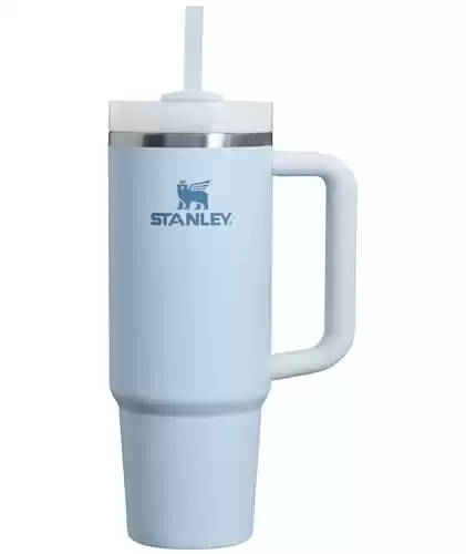 Stanley Quencher H2.0 FlowState Stainless Steel Vacuum Insulated Tumbler with Lid and Straw for Water, Iced Tea or Coffee, Smoothie and More, Glacier, 30 oz