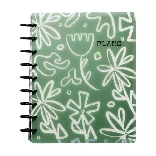 Happy Planner Sustainable Disc-Bound 12-Month Daily, Weekly, Monthly Planner, Jan. Dec. 2025, Classic Size, Dashboard Layout, Flourishing Flowers, 72 Pages, 12 Dividers, 2 Sticker Sheets, 7