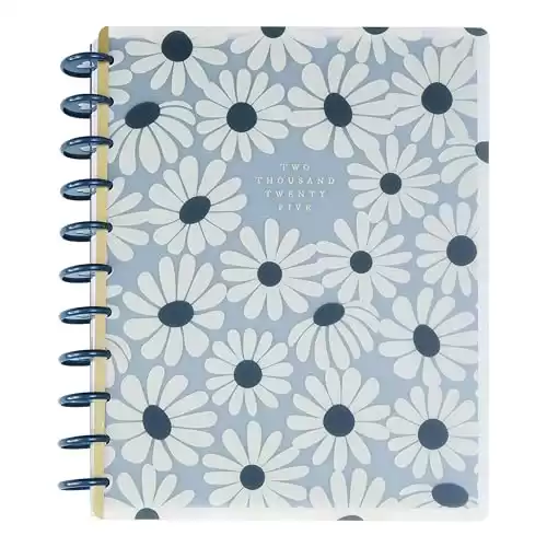 Happy Planner Disc-Bound 12-Month Planner, Jan. Dec. 2025 Daily, Weekly, and Monthly Planner, Big Size, Horizontal Layout, Green Garden, 72 Pages, 12 Dividers, 2 Sticker Sheets, 8.5