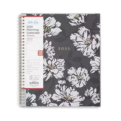 Blue Sky 2025 Monthly Planner Calendar, January 2025 - December 2025, 8